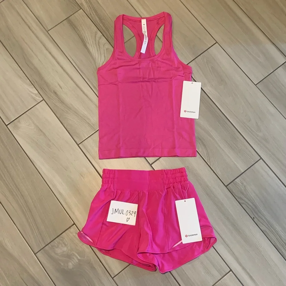 Lululemon Hotty Hot HR Short 2.5” & Swiftly Tech RB Race * Sonic Pink - Picture 1 of 1